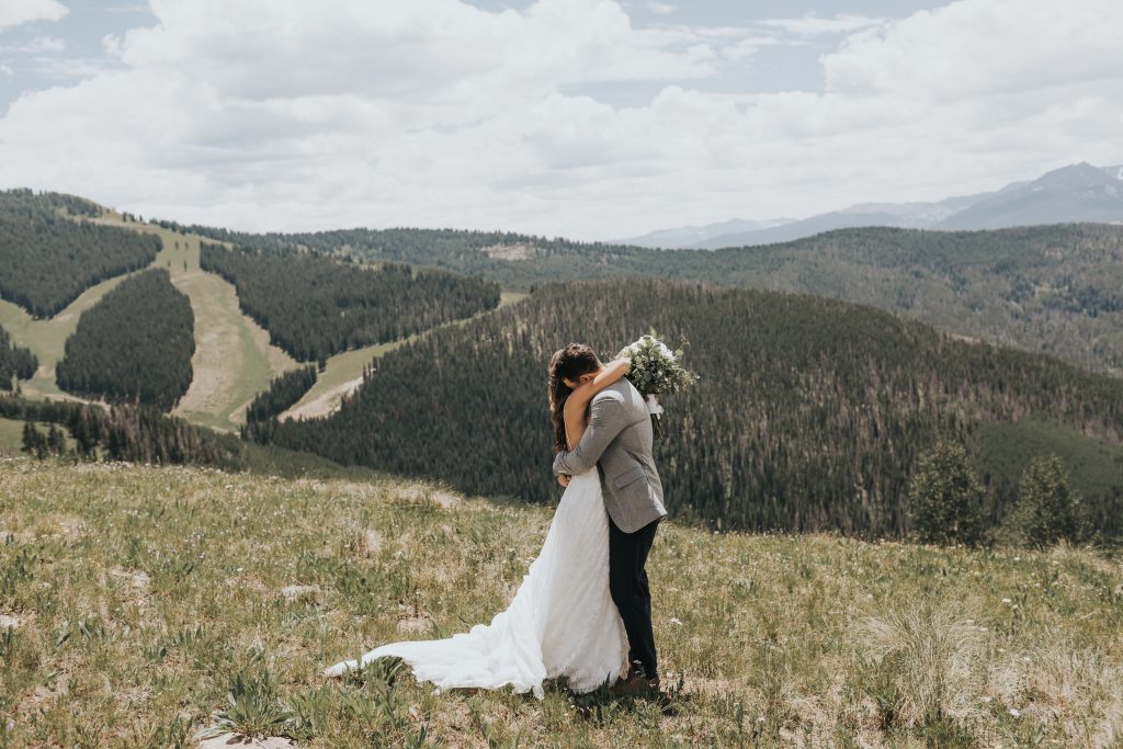 Savannah & Adam's mountain wedding in Vail, Colorado | Photos by Alexandra Loraine Photography | Wedding dress: Danelle's Bridal Boutique in Colorado Springs, Colorado